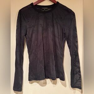 Rag & Bone Sheer Black Long Sleeve Top